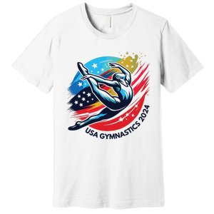 Usa 2024 Summer Gymnastics Gymnast 4th Of July Premium T-Shirt