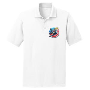 Usa 2024 Summer Gymnastics Gymnast 4th Of July PosiCharge RacerMesh Polo