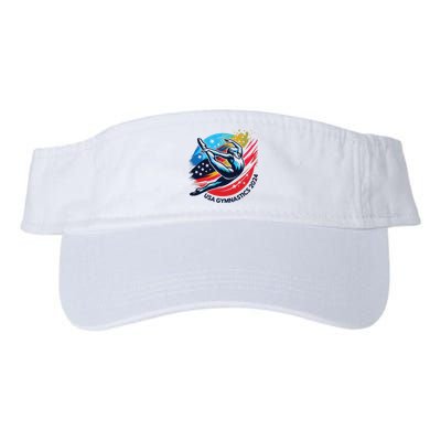 Usa 2024 Summer Gymnastics Gymnast 4th Of July Valucap Bio-Washed Visor