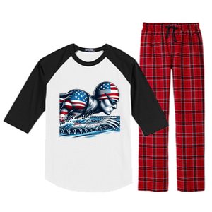 Usa 2024 Sport Summer Swimming Support Games Graphic Gift Raglan Sleeve Pajama Set