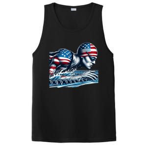 Usa 2024 Sport Summer Swimming Support Games Graphic Gift PosiCharge Competitor Tank