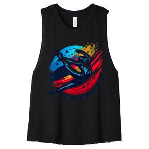 Usa 2024 Summer Gymnastics Gymnast 4th Of July Women's Racerback Cropped Tank