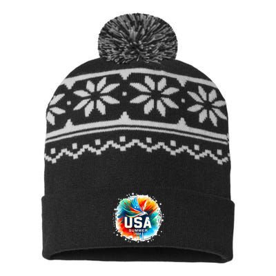 Usa 2024 Summer Games United States 2024 Usa USA-Made Snowflake Beanie