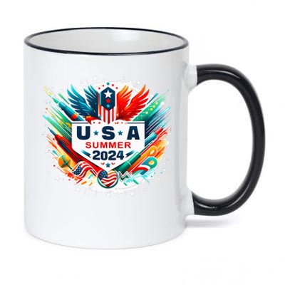 Usa 2024 Summer Games United States 2024 Usa 11oz Black Color Changing Mug