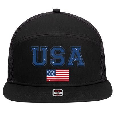 Usa 2024 United States Sport Usa Team 2024 Us 7 Panel Mesh Trucker Snapback Hat