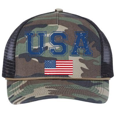 Usa 2024 United States Sport Usa Team 2024 Us Retro Rope Trucker Hat Cap