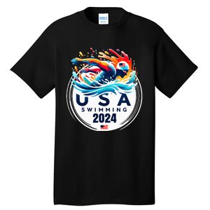 Usa 2024 United States American Sport 2024 Swimming Tall T-Shirt