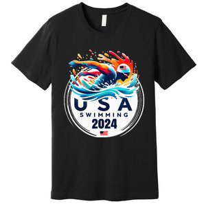 Usa 2024 United States American Sport 2024 Swimming Premium T-Shirt