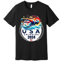 Usa 2024 United States American Sport 2024 Swimming Premium T-Shirt