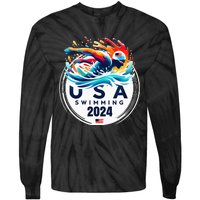 Usa 2024 United States American Sport 2024 Swimming Tie-Dye Long Sleeve Shirt