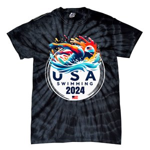 Usa 2024 United States American Sport 2024 Swimming Tie-Dye T-Shirt