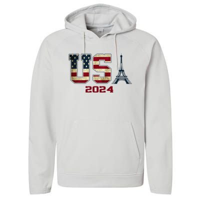 Usa 2024 United States Sport Us American Flag Team 2024 Performance Fleece Hoodie