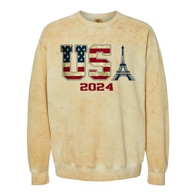 Usa 2024 United States Sport Us American Flag Team 2024 Colorblast Crewneck Sweatshirt