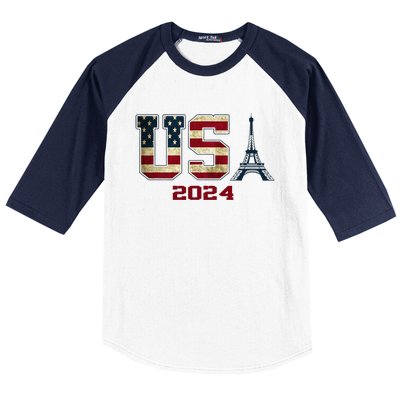 Usa 2024 United States Sport Us American Flag Team 2024 Baseball Sleeve Shirt