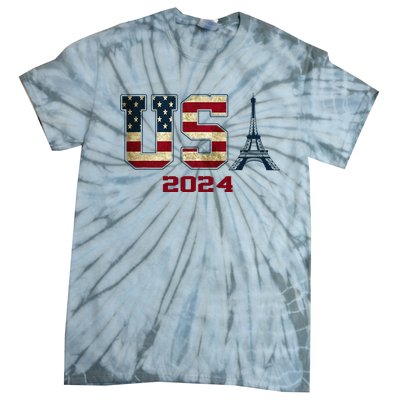 Usa 2024 United States Sport Us American Flag Team 2024 Tie-Dye T-Shirt