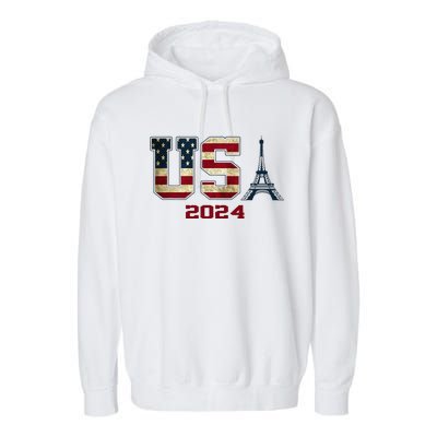 Usa 2024 United States Sport Us American Flag Team 2024 Garment-Dyed Fleece Hoodie