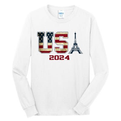 Usa 2024 United States Sport Us American Flag Team 2024 Tall Long Sleeve T-Shirt