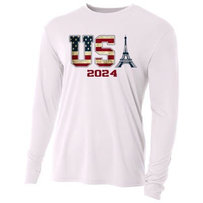 Usa 2024 United States Sport Us American Flag Team 2024 Cooling Performance Long Sleeve Crew