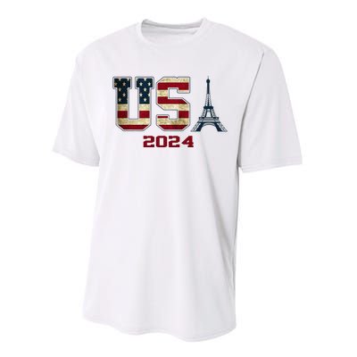 Usa 2024 United States Sport Us American Flag Team 2024 Performance Sprint T-Shirt