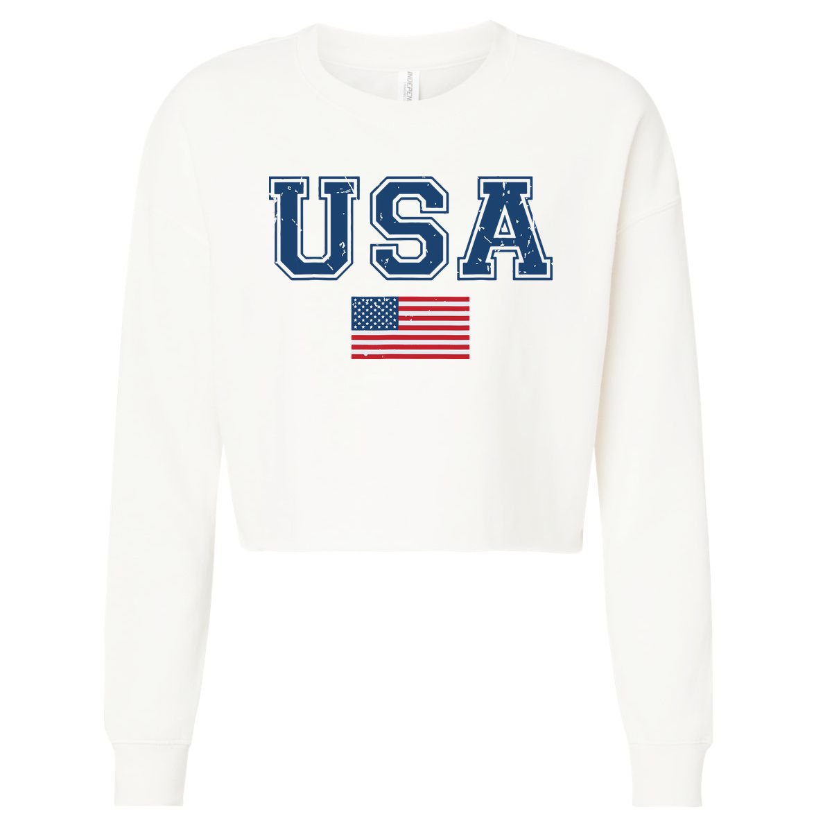 Usa 2024 United States Sport Usa Team 2024 Us Cropped Pullover Crew