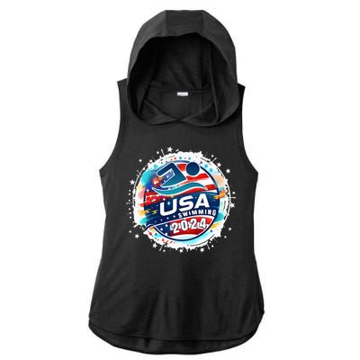 Usa 2024 United States American Sport 2024 Ladies PosiCharge Tri-Blend Wicking Draft Hoodie Tank