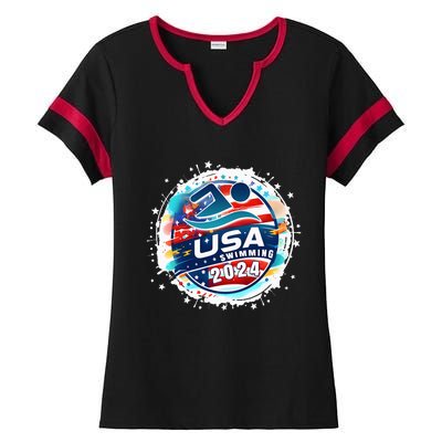 Usa 2024 United States American Sport 2024 Ladies Halftime Notch Neck Tee