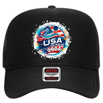 Usa 2024 United States American Sport 2024 High Crown Mesh Back Trucker Hat