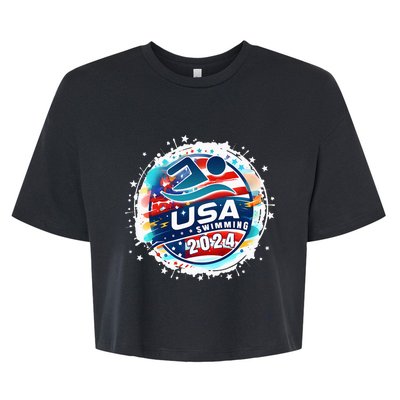 Usa 2024 United States American Sport 2024 Bella+Canvas Jersey Crop Tee