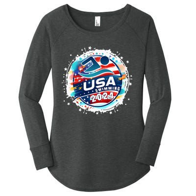 Usa 2024 United States American Sport 2024 Women's Perfect Tri Tunic Long Sleeve Shirt