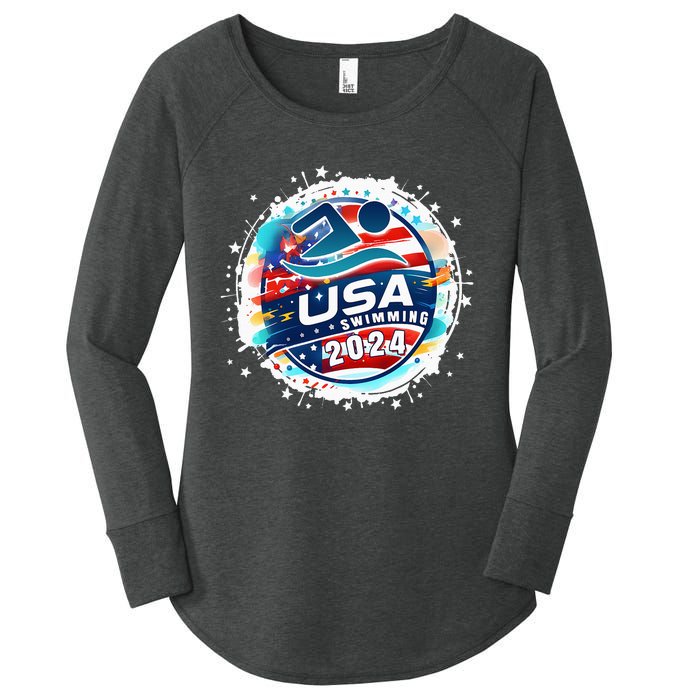 Usa 2024 United States American Sport 2024 Women's Perfect Tri Tunic Long Sleeve Shirt