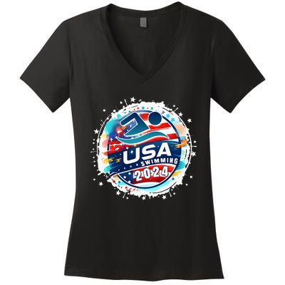 Usa 2024 United States American Sport 2024 Women's V-Neck T-Shirt