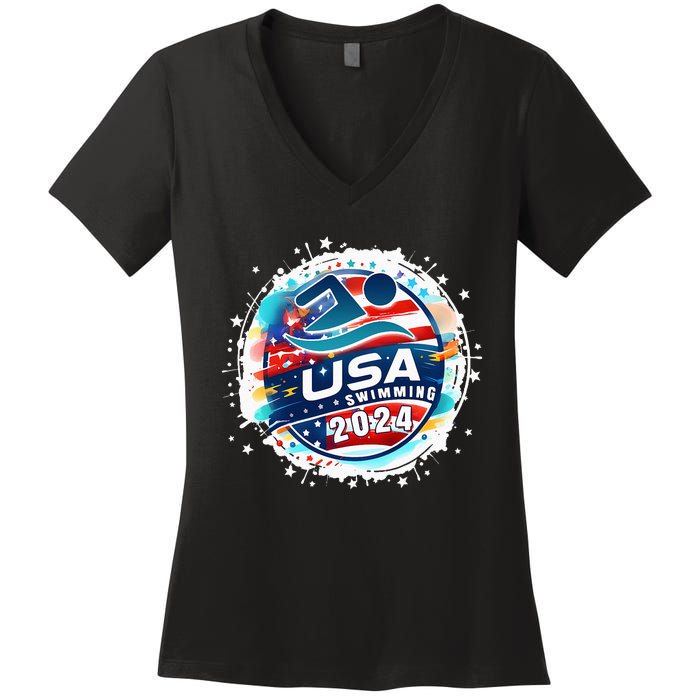 Usa 2024 United States American Sport 2024 Women's V-Neck T-Shirt