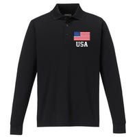 Usa 2024 United States Sport Usa Team 2024 Summer Games 2024 Performance Long Sleeve Polo