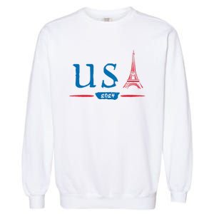 Usa 2024 United States Usa Paris Souvenir Holiday 2024 Eiffel Tower Paris Usa Garment-Dyed Sweatshirt