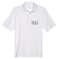 Usa 2024 United States Usa Paris Souvenir Holiday 2024 Eiffel Tower Paris Usa Men's Origin Performance Pique Polo