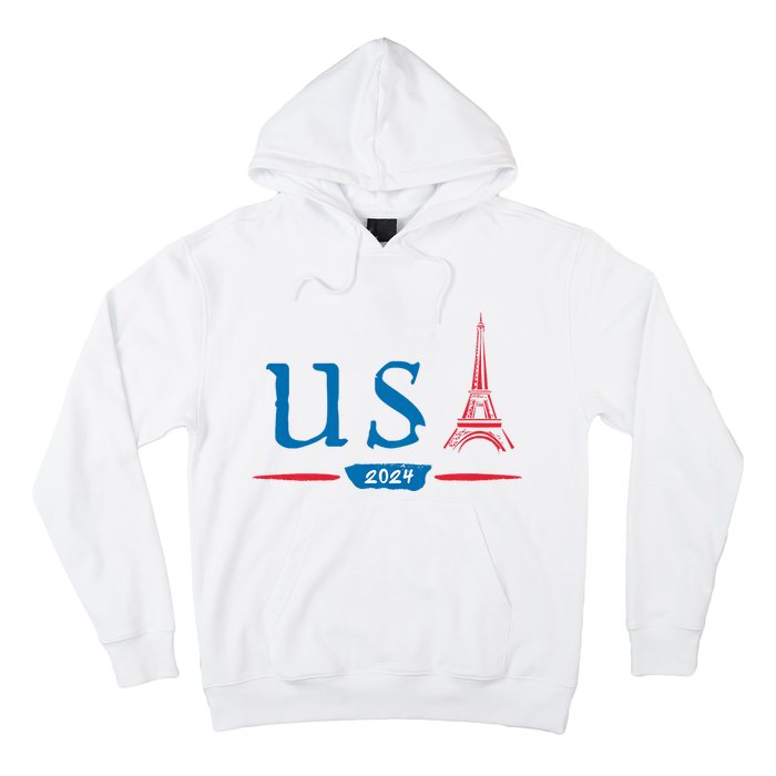 Usa 2024 United States Usa Paris Souvenir Holiday 2024 Eiffel Tower Paris Usa Hoodie