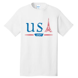 Usa 2024 United States Usa Paris Souvenir Holiday 2024 Eiffel Tower Paris Usa Tall T-Shirt