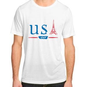 Usa 2024 United States Usa Paris Souvenir Holiday 2024 Eiffel Tower Paris Usa Adult ChromaSoft Performance T-Shirt