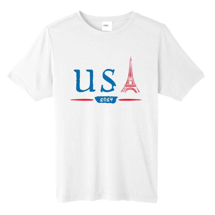 Usa 2024 United States Usa Paris Souvenir Holiday 2024 Eiffel Tower Paris Usa Tall Fusion ChromaSoft Performance T-Shirt