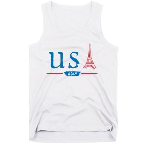 Usa 2024 United States Usa Paris Souvenir Holiday 2024 Eiffel Tower Paris Usa Tank Top