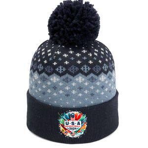 Usa 2024 United States Basketball American Sport 2024 Usa The Baniff Cuffed Pom Beanie