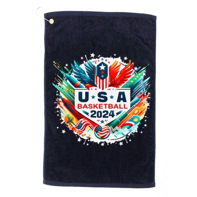 Usa 2024 United States Basketball American Sport 2024 Usa Platinum Collection Golf Towel