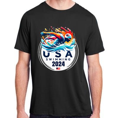 Usa 2024 United States American Sport 2024 Swimming Adult ChromaSoft Performance T-Shirt