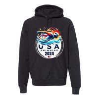 Usa 2024 United States American Sport 2024 Swimming Premium Hoodie