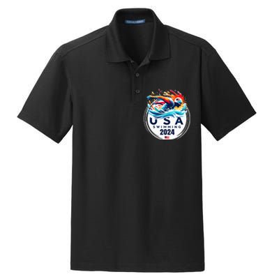 Usa 2024 United States American Sport 2024 Swimming Dry Zone Grid Polo