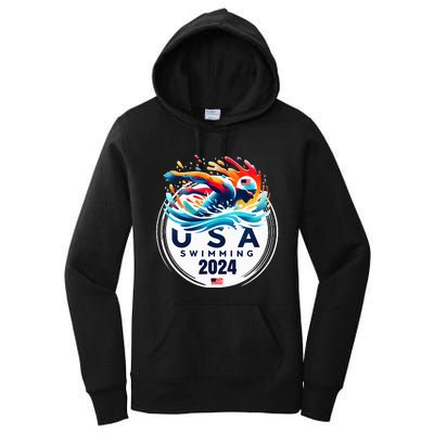 Usa 2024 United States American Sport 2024 Swimming Women's Pullover Hoodie