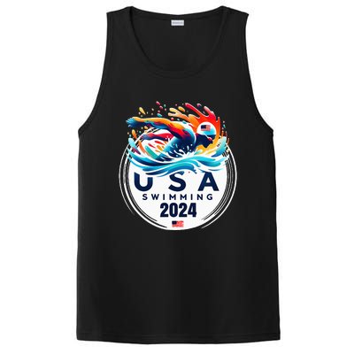 Usa 2024 United States American Sport 2024 Swimming PosiCharge Competitor Tank