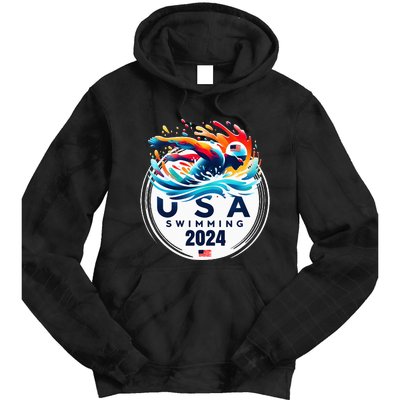 Usa 2024 United States American Sport 2024 Swimming Tie Dye Hoodie