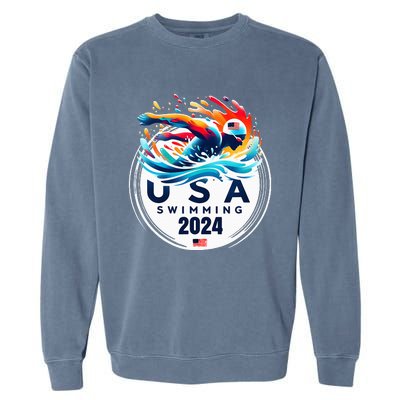 Usa 2024 United States American Sport 2024 Swimming Garment-Dyed Sweatshirt