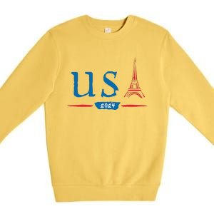 Usa 2024 United States Usa Paris Souvenir Holiday 2024 Premium Crewneck Sweatshirt